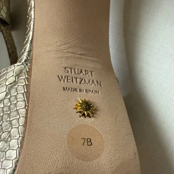 Stuart Weitzman Metallic Gold Platform Heels - Picture 4 of 5